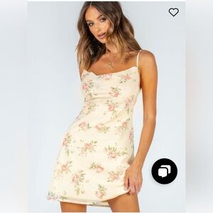 Princess Polly Watson Floral Dress. Yellow with Pink and Green